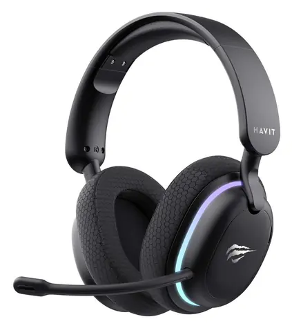 Havit Fuxi H7 čierna / Bezdrôtové herné slúchadlá / mikrofón / Bluetooth 5.2 / až 18 h / dosah 10 m