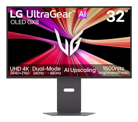 31,5" LG UltraGear Evo AI 32GX870B-B čierna / Monitor / Tandem OLED / 4K UHD 240Hz / Full HD 480Hz / HDR500 / USB-C 90W