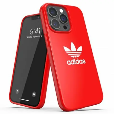 Adidas SnapCase Trefoil červená / Puzdro / pre Apple iPhone 13, 13 Pre / motív Trefoil