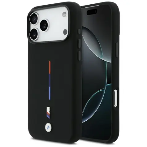 BMW M Tricolor Line MagSafe kryt iPhone 17 Pro Max čierna / Kryt / Silikónový / MagSafe
