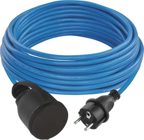 Emos Vonkajší predlžovací kábel 10 m modrá / 1 zásuvka / PVC / 230 V / 1,5 mm2