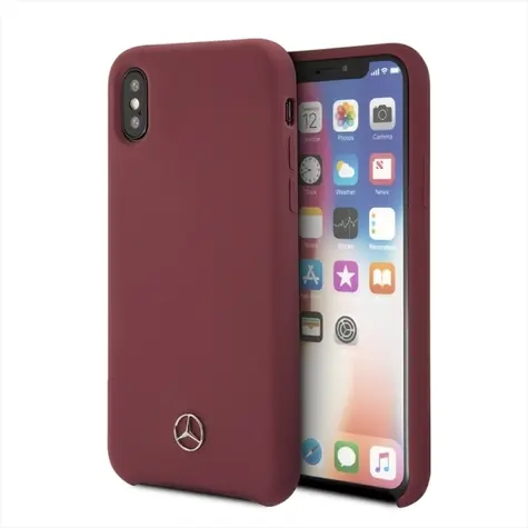 Mercedes Silicone Line červená / Kryt pre Apple iPhone X/XS / Silikónové púzdro