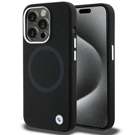 BMW Signature Liquid Silicone MagSafe pre iPhone 15 Pro čierna / Kryt / Silikónový / MagSafe