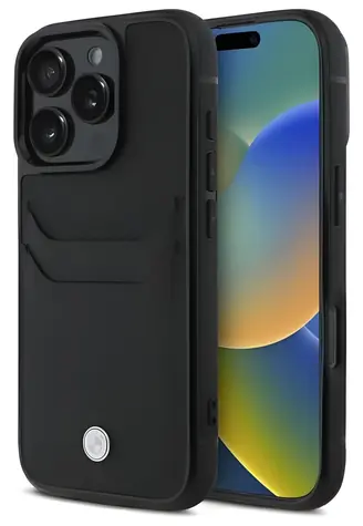 BMW Sign Leather Cardslot čierna / Zadný kryt / iPhone 16 Pro Max / vrecko na kartu