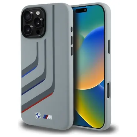 BMW Silicone Turning Lines MagSafe pre iPhone 16 Pro Max šedá / Zadný kryt / Silikónový / MagSafe
