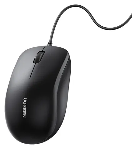 Ugreen drôtová optická myš čierna / Myš / USB / optická