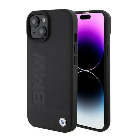 BMW Zadný kryt Signature MagSafe pre iPhone 15 čierna / Kryt na mobil / MagSafe / Tvrdený plast