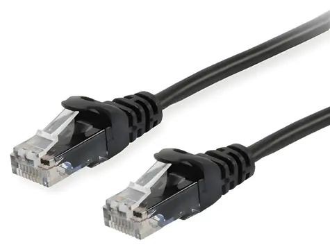 Equip Cat6a čierna / Patch kábel / U/UTP / RJ-45 / 0,15 m / LSZH