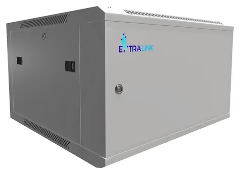Extralink Nástenný rozvádzač 6U 600x600 sivá / Rozvádzač / Celokovové dvere / Nosnosť 60 kg