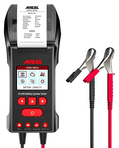Ancel BST600 / Tester autobatérií / Vstavaná tlačiareň / 12V/24V / LCD displej
