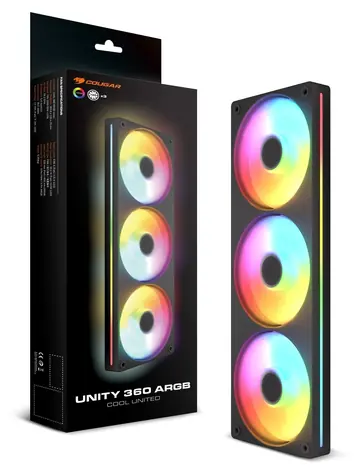 COUGAR Unity360-FB čierna / Ventilátor / 3x 120 mm / ARGB / PWM / 700-2500 RPM
