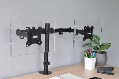AVELI DESQ / Držiak pre dva monitory / kĺbový / VESA 75x75, 100x100 / nosnosť 9 kg/monitor