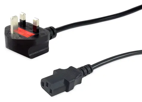 Equip BS 1363 90° - C13 čierny / Napájací kábel / 5 m / 250 V / 10 A