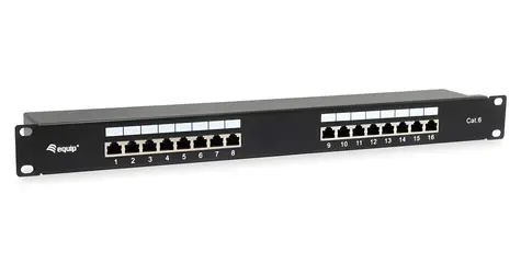 Equip patch panel 19" 16xRJ45 Cat6 FTP / Patch panel / 1U / 250 MHz / RAL9005