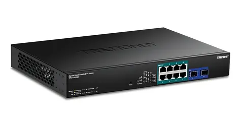 Trendnet 10- Port Web SMART PoE++ switch / Switch / 8x Gigabit PoE++ / 2x SFP / 180 W PoE / 20 Gbit/s / 1U