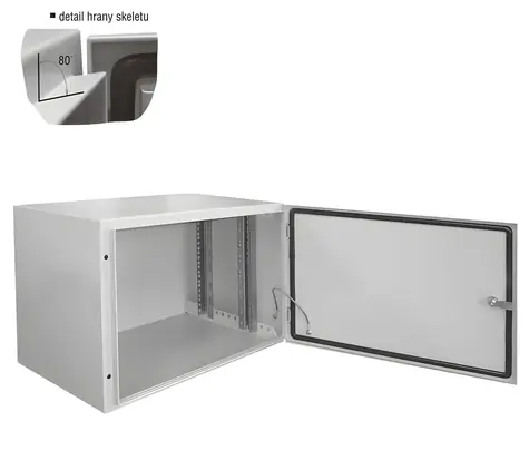 DATACOM 19" vonkajší rozvádzač 6U šedý / Rozvádzač (RACK) / Nástenný / 600x400 mm / IP65