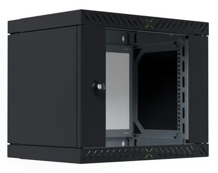 EFB WGX-0906TS.G1 čierna / Nástenná skriňa / 19" / 9U / sklenené dvere / nosnosť 60 kg