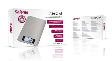 Salente SteelChef / Kuchynská váha / nerez / 5 kg / rozlíšenie 1 g