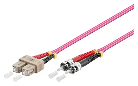 Good Connections SC/ST fialová / Optický patch kábel / OM4 / Duplex / 50/125 µm / LSZH / 10 m