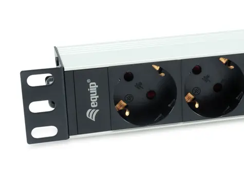 Equip 10" hliníková zásuvková lišta / PDU / 1U / SCHUKO - 4X CEE 7/5 / 16 A / 3500 W