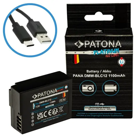 Patona DMW-BLC12 Platinum 1100mAh / Batéria / Pre Panasonic / Li- ION / USB-C nabíjanie