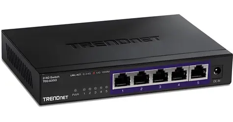 Trendnet Switch 5- Port 2,5G unmanaged čierny / Switch / 5x 2,5G RJ45 / bez ventilátora / kovové telo