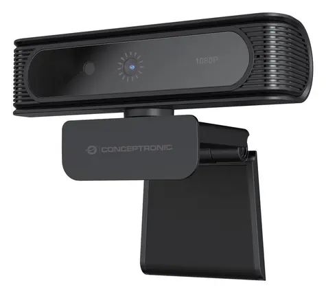 Conceptronic Webkamera Windows Hello čierna / Webová kamera / 1080p30 / USB 2.0 / Mikrofón