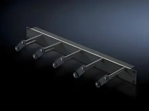 Rittal čierna / Káblový vyväzovací panel / 19" / 1U / 5 káblových prepážok / RAL 9005