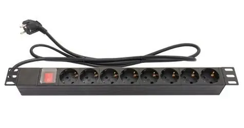 Good Connections PDU 19" čierna / PDU / 8x zásuvka / 16 A / 3800 W / 1,8 m