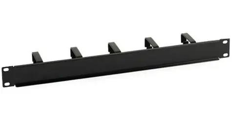 Techly 305922 čierny / Organizér káblov / 19" / 1U / 5 kovových krúžkov