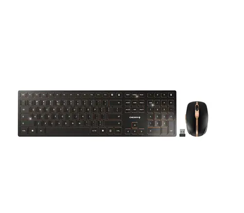 Cherry DW 9100 SLIM čierna-bronzová / Set klávesnice a myši / bezdrôtový / Bluetooth 4.0 a 2,4 GHz / US layout