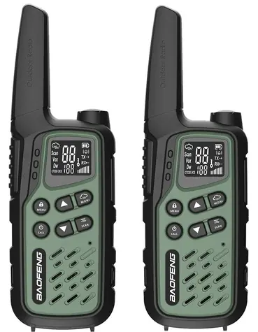 Baofeng BF-T25E zelená / Sada PMR vysielačiek / 2 ks / 16 kanálov / VOX / dosah 10 km