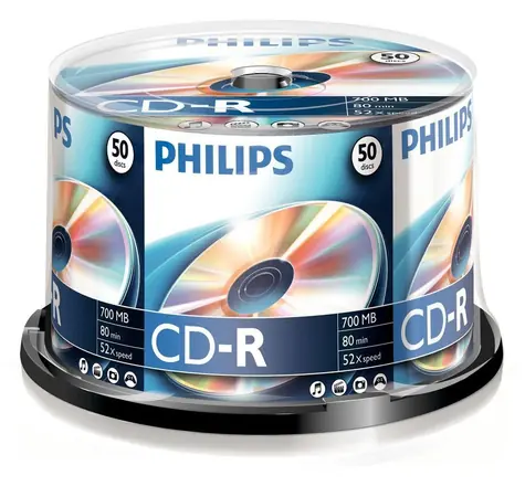 Philips CD R 700MB / Optický disk / 52x / 80 min / Spindl 50 ks