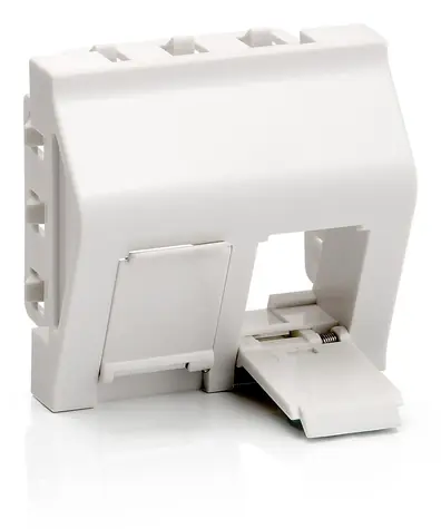 Equip Krycí rámček French Modular biela / Krycí rámček / 2x Keystone / 45x45 mm / RAL9010