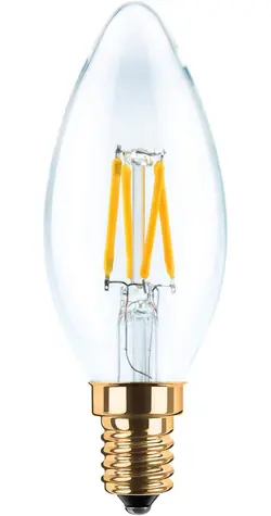 SEGULA LED sviečka číra 3W(26W) / E14 / 260lm / 2200K / stmievateľná / F