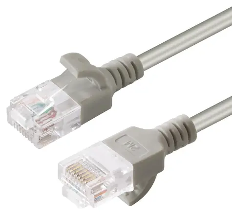 MicroConnect CAT6A U/UTP Slim šedá / Patch kábel / 5 m / RJ-45