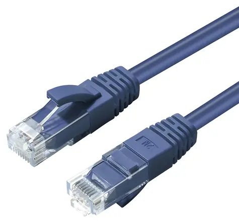 MicroConnect CAT6a U/UTP 2m modrá / Sieťový kábel / RJ-45 / PoE / LSZH