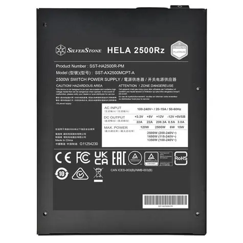 Silverstone HELA 2500Rz / Zdroj / ATX 3.1 / 2500W / Cybenetics Platinum / modulárne