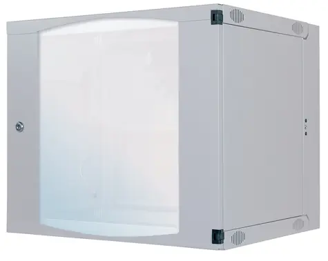 Intellinet 12U 540x600 mm šedá / Nástenný rozvádzač / 19" / presklené dvere / výklopný rám / nosnosť 30 kg
