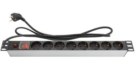 Good Connections 19" PDU čierna / strieborná / PDU / 1U / 8x zásuvka / 16 A / 1,8 m