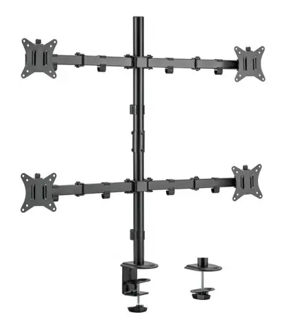 Equip stolný držiak pre 4 monitory čierna / Stolný držiak / 17-32" / VESA 75-100 mm / nosnosť 9 kg / 360°