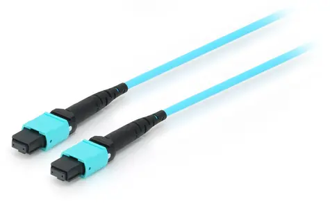 Equip optický patch kábel MTP-MTP 15 m azúrová / Patch kábel / OM4 Multimode 50/125 µm / Konektor MTP-MTP