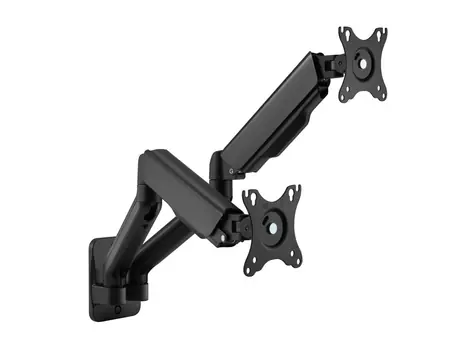 Equip čierna / Nástenný držiak pre dva monitory / 17"-32" / nosnosť 9 kg / VESA 75-100 mm / otočný 180 °