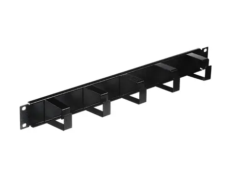 Solarix VP-01 čierna / Vyväzovací panel / 19" / 1U / oceľový