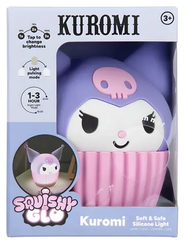 Paladone Kuromi SquishyGlo / USB lampička / Silikón / 3 úrovne jasu, pulzujúci režim