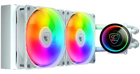 COUGAR Poseidon Elite 240 biela / Vodný chladič CPU / ARGB / 2x 120 mm / Intel & AMD