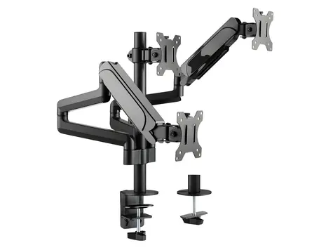 Equip stolný držiak pre 3 monitory čierna / Stolný držiak pre monitor / 17-27" / nosnosť 7 kg / VESA 75-100 mm / 360°