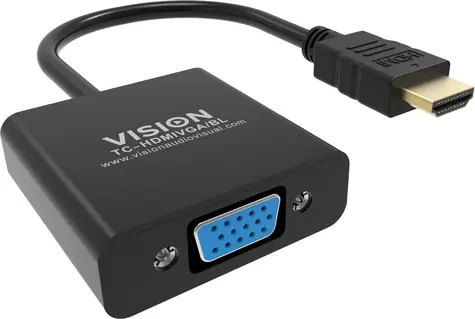 Vision Professional čierna / Adaptér / HDMI (M) - VGA HD-15 (F) / 23 cm / Full HD 1080p