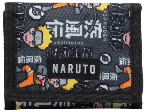 CUREPINK Peňaženka Naruto / Nylon / Zip na mince / Držiak na karty