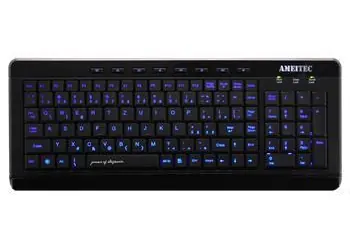 AMEI AM-K3001B čierna / Drôtová klávesnica / CZ layout / USB / Modré podsvietenie / Multimediálne klávesy